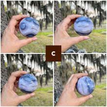 Load image into Gallery viewer, Blue flower agate spheres, you choose!
