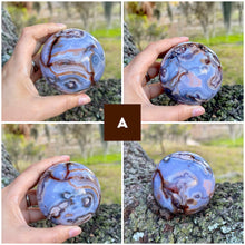 Load image into Gallery viewer, Blue flower agate spheres, you choose!