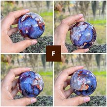 Load image into Gallery viewer, Blue flower agate spheres, you choose!