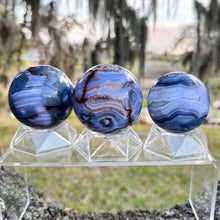 Load image into Gallery viewer, Blue flower agate spheres, you choose!
