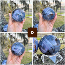 Load image into Gallery viewer, Blue flower agate spheres, you choose!
