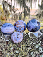 Load image into Gallery viewer, Blue flower agate spheres, you choose!
