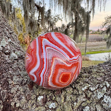Load image into Gallery viewer, Huge sardonyx sphere statement piece with incredible banding!
