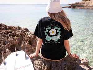 Keep Our Seas Plastic Free! Save the ocean! Heavy Cotton Tee