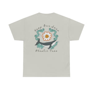 Keep Our Seas Plastic Free! Save the ocean! Heavy Cotton Tee