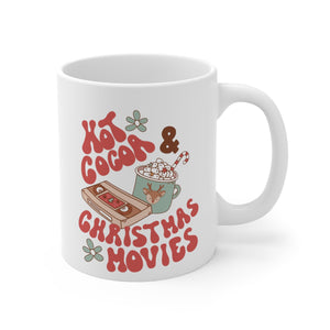 Hot Cocoa & Christmas Movies Retro Mug 11oz