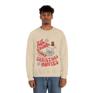 Hot Cocoa  & Christmas Movies Retro Heavy Blend™ Crewneck Sweatshirt