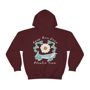 Keep Our Seas Plastic Free Heavy Blend™ Hooded Sweatshirt - Whale hoodie