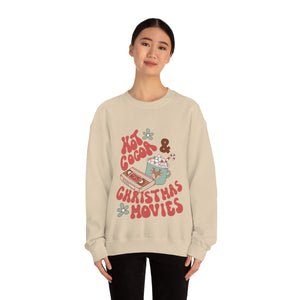 Hot Cocoa  & Christmas Movies Retro Heavy Blend™ Crewneck Sweatshirt