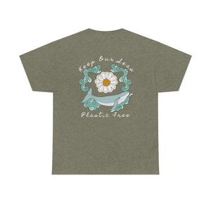 Keep Our Seas Plastic Free! Save the ocean! Heavy Cotton Tee