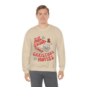 Hot Cocoa  & Christmas Movies Retro Heavy Blend™ Crewneck Sweatshirt