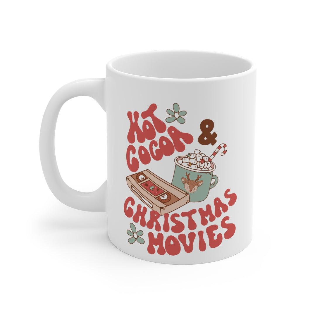 Hot Cocoa & Christmas Movies Retro Mug 11oz