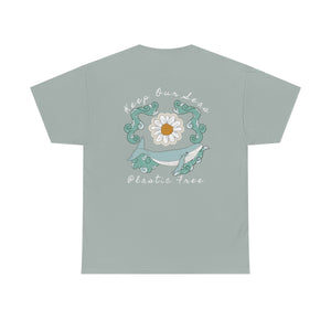 Keep Our Seas Plastic Free! Save the ocean! Heavy Cotton Tee