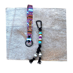 Boho wristlet keychain