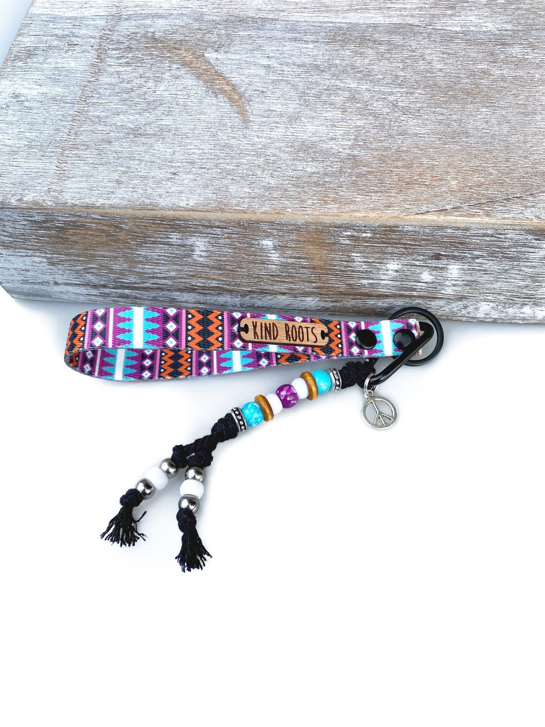 Boho wristlet keychain