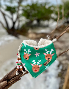 Green Reindeer Dog & Cat Bandana