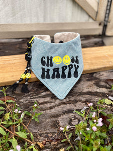 Choose Happy Smiley Face Dog & Cat Bandana