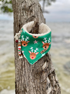 Green Reindeer Dog & Cat Bandana