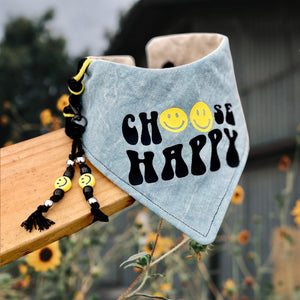 Choose Happy Smiley Face Dog & Cat Bandana