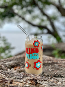 Kind vibes soda can glass