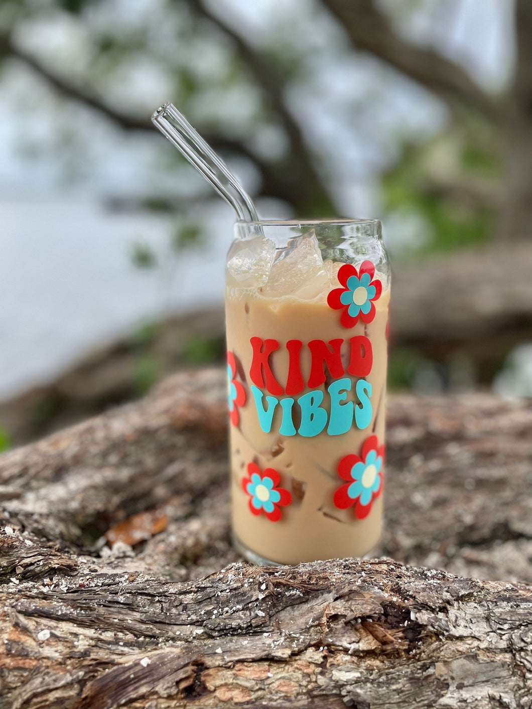 Kind vibes soda can glass