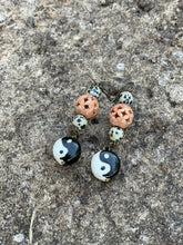 Load image into Gallery viewer, Yin Yang Dalmatian Jasper &amp; Soap Stone Earrings
