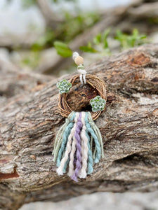 Succulent wreath car charm