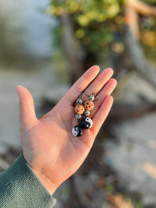 Yin Yang Dalmatian Jasper & Soap Stone Earrings