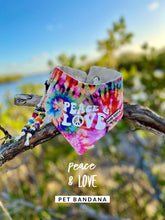 Load image into Gallery viewer, Peace &amp; love dog &amp; cat bandana
